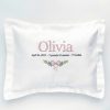 Girl Birth Announcement Pillow